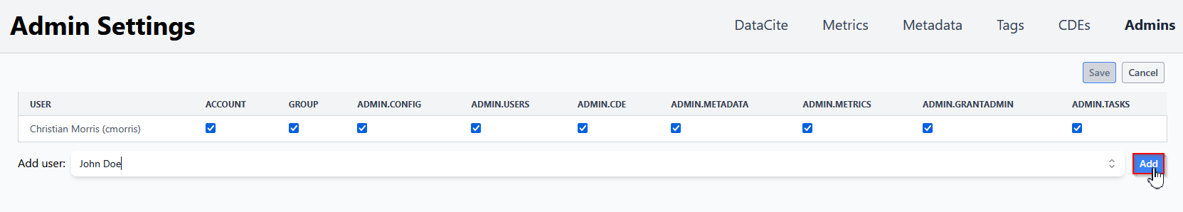 Managing administrators